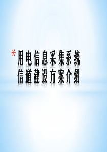 用电信息采集系统信道建设方案介绍