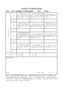 专业技术人员考核评分标准(日常)