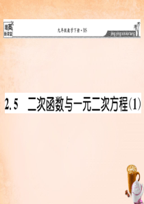 【精英新课堂】2016春九年级数学下册 2.5 二次函数与一元二次方程课件1 (新版)北师大版