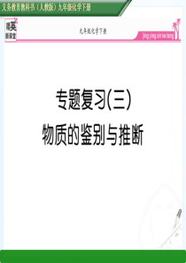 【精英新课堂】2016春人教版九年级化学下册课件：专题复习(三)    物质的鉴别与推断