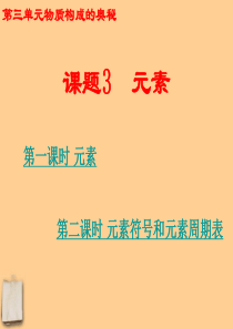 九年级化学上册 第三单元《物质构成的奥秘》课题3 元素 课件 人教新课标版