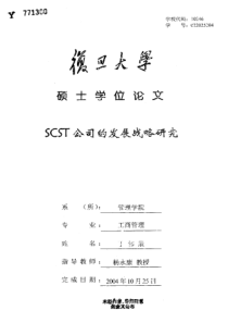 SCST公司的发展战略研究