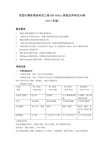 计算机等级考试二级MS_Office高级应用考试大纲