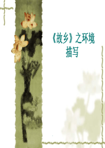 《故乡》环境描写的作用及答题格式PPT优质课件