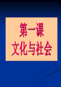 复习课件 文化生活 第一课 文化与社会