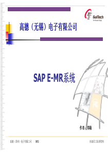 SAP E-MR System Operation Manual