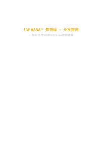 SAP HANA开发指南