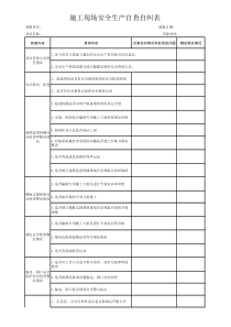 安全生产自查自纠表