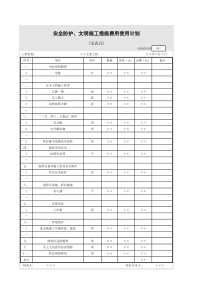 安全防护、文明施工措施费用使用计划
