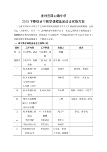 株洲县渌口镇中学2015年下期数学课程基地建设实施方案DOC