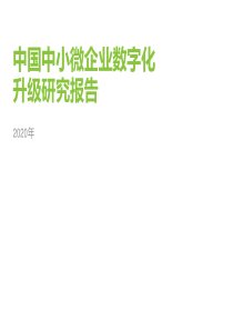 2020年中国中小微企业数字化升级研究报告