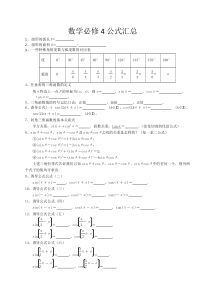 数学必修4公式汇总