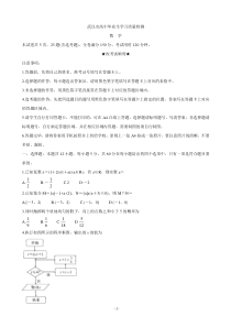 2020届湖北省武汉市高三下学期3月质量检测-数学(文)