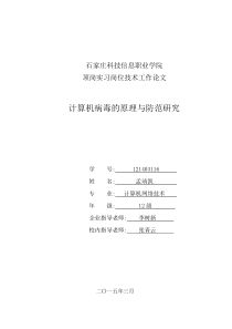 计算机病毒的原理与防范研究(最新版)