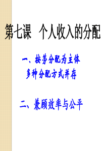 政治：第七课《个人收入的分配》精品课件(新人教版必修1)