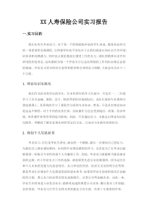 xx人寿保险公司实习报告