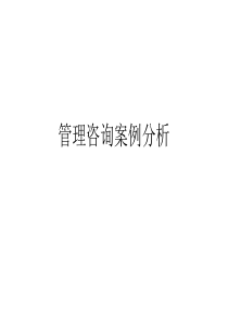 管理咨询案例分析(启示性)一