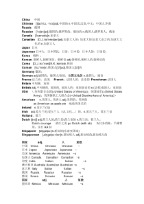 各个国家及国人的英文表示汇总