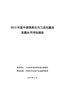 XXXX中国“两化”融合发展报告