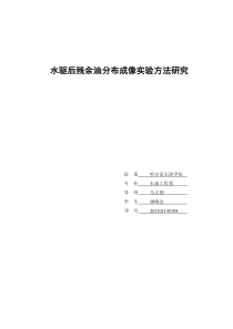 水驱后残余油分布成像实验方法研究