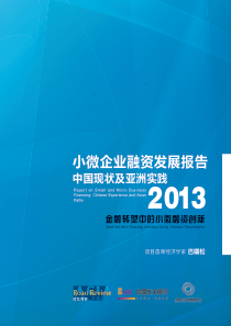 XXXX小微企业融资发展报告中国现状及亚洲实践