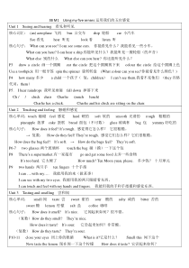 译林英语三年级下册第一单元归纳