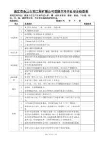 受限空间检查表