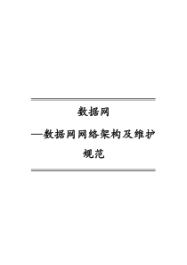 数据网-数据网网络架构及维护规范