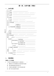 2018年中考物理光学专题复习学案(含答案)