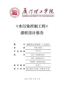 水污染课程设计模板(新)