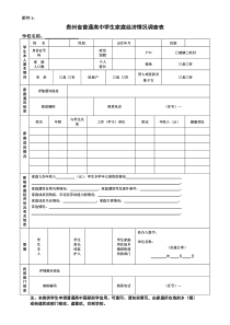 贵州省普通高中学生家庭经济情况调查表