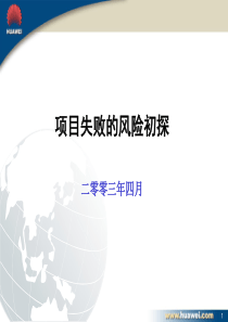 华为-项目管理培训-项目失败的风险初探