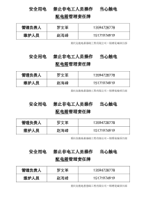 配电箱责任人标示牌