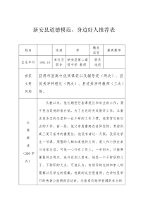 最美教师-推荐表