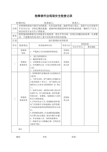 检维修作业现场安全检查记录