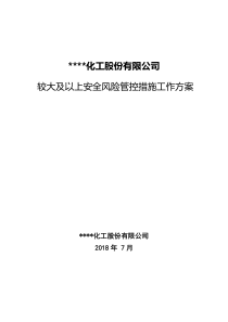 较大及以上安全风险管控措施工作方案