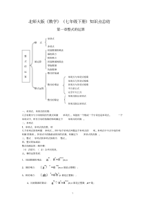 北师大版七年级下册数学各章知识点总结