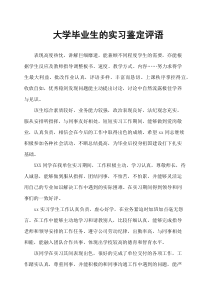 大学毕业生的实习鉴定评语