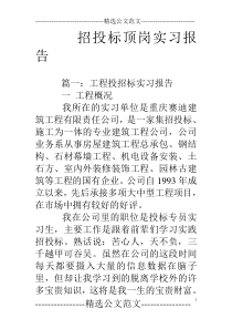 招投标顶岗实习报告