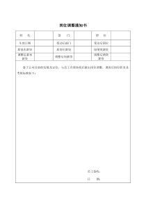 岗位内部调整通知单-模板