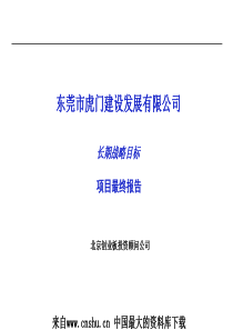 XX建设发展有限公司长期战略目标项目最终报告（PPT 71页）