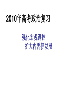 X年高三政治高考复习强化宏观调控扩大内需促发展课