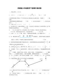 苏教版六年级下册数学期中检测过关试卷哦 (10)