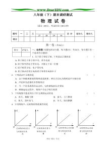 苏科版八年级物理下册期末试卷含答案