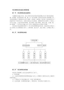 项目管理机构设置及管理职能