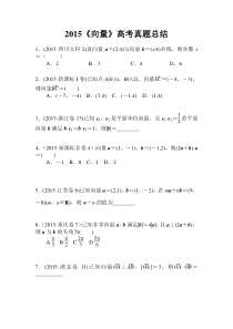 2015《向量》高考真题总结及答案