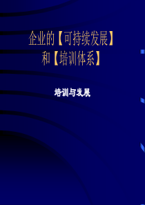 《企业可持续发展与培训体系》讲座