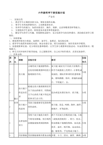 六年级科学下册实验计划