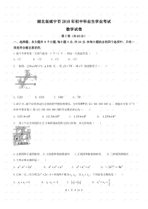 2018年湖北省咸宁市中考数学试题(Word版-含答案)