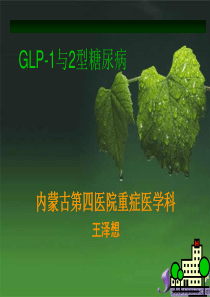 GLP-1与2型糖尿病  王泽想